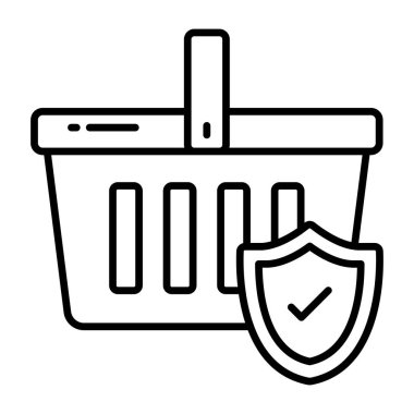 Satır tasarımında güvenli alışveriş simgesi