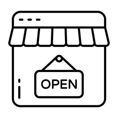 Dükkan açık tabelanın premimium indirme simgesi