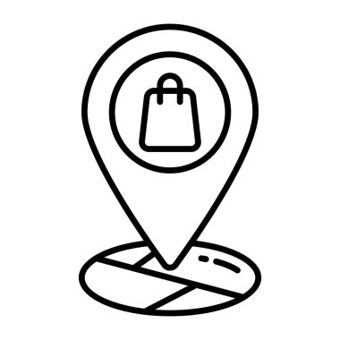 Alışveriş konumunun mükemmel tasarım simgesi