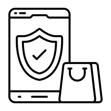 Satır tasarımında güvenli alışveriş simgesi