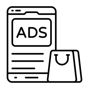 Mobil alışveriş reklamının modern tasarım simgesi