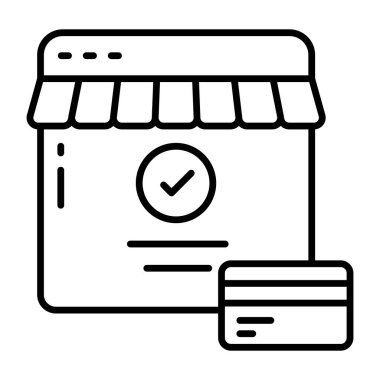 Online card payment icon in trendy vector design