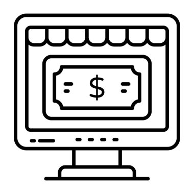 Çevrimiçi paranın yaratıcı tasarım simgesi