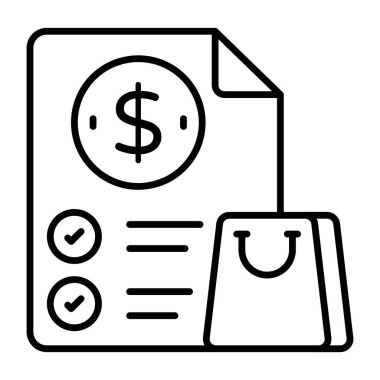 Alışveriş faturasının simge tasarımı