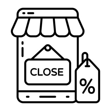 Dükkan açık tabelanın premimium indirme simgesi