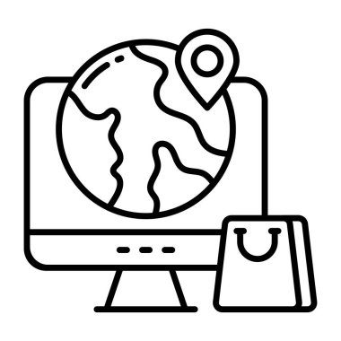 Küresel alışveriş konumunun mükemmel tasarım simgesi