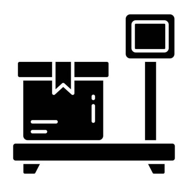 Paket ağırlığının kavramsal katı tasarım simgesi