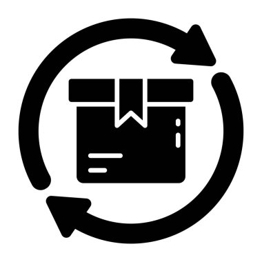 Parcel return vector icon