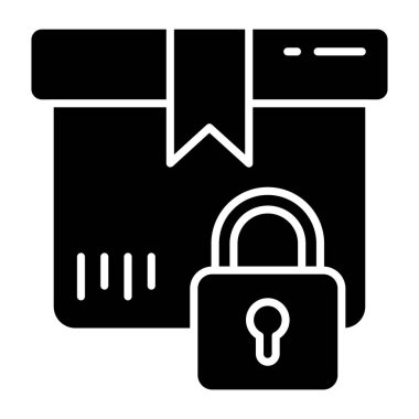 Kilitli paketin düzenlenebilir tasarım simgesi