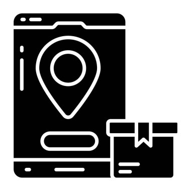 Mobil parsel konumu için moda tasarım simgesi