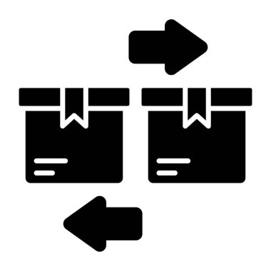 Paket değişimi için doldurulmuş bir tasarım simgesi