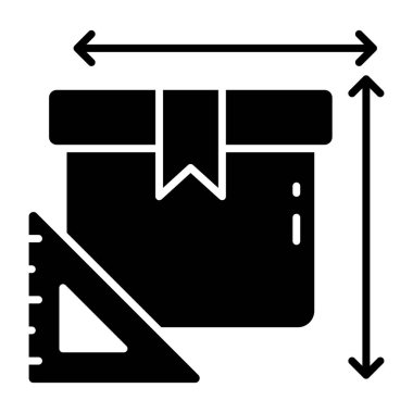 Paket ölçümünün moda tasarım simgesi