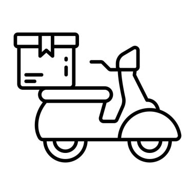 Scooter dağıtım simgesi, düzenlenebilir vektör