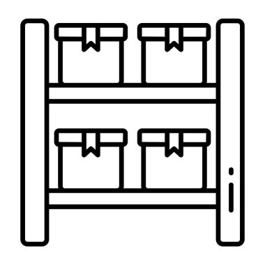 Parsel raflarının premimium indirme simgesi