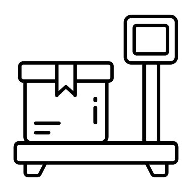 Paket ağırlığının kavramsal çizgi tasarım simgesi