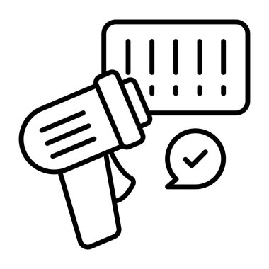 Barkod okuyucusunun satır tasarım simgesi