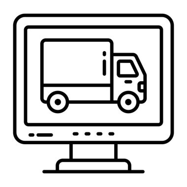 Çevrimiçi kargo için mükemmel tasarım simgesi