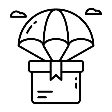 An icon design of parachute delivery