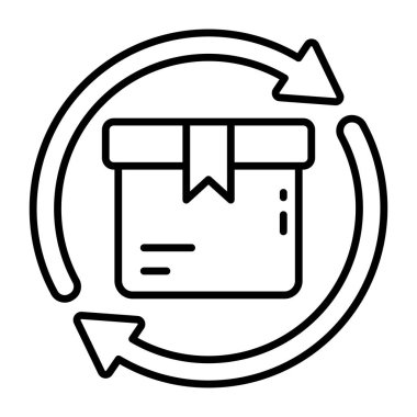 Parcel return vector icon