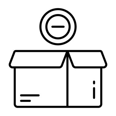 An editable design icon of remove parcel