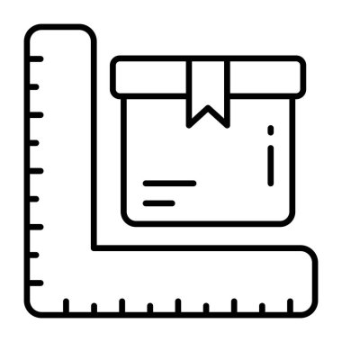 Paket ölçümünün moda tasarım simgesi