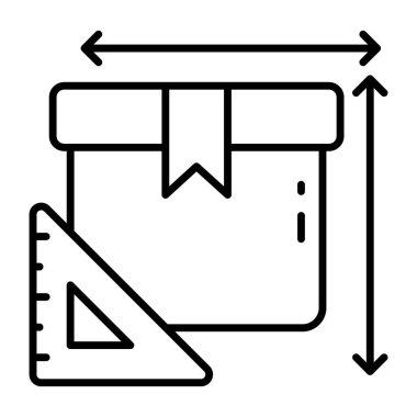 Paket ölçümünün moda tasarım simgesi