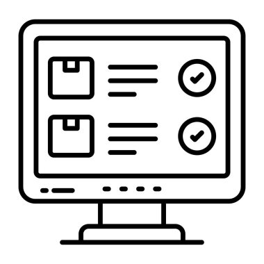 Çevrimiçi paketin bir simge tasarımı