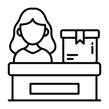 Lojistik resepsiyonun çizgi tasarım simgesi