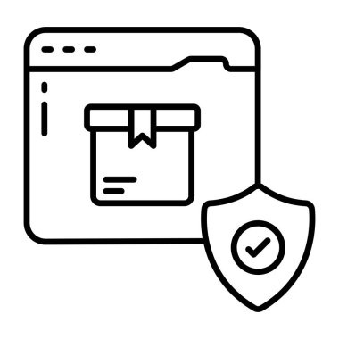 Editable design icon of parcel security