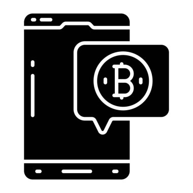 Mobil bitcoin sohbetinin modern tasarım simgesi