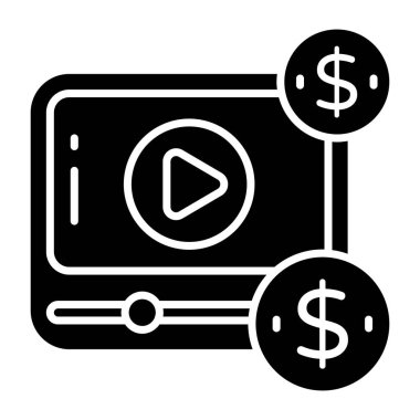 Ödenmiş videonun yaratıcı tasarım simgesi