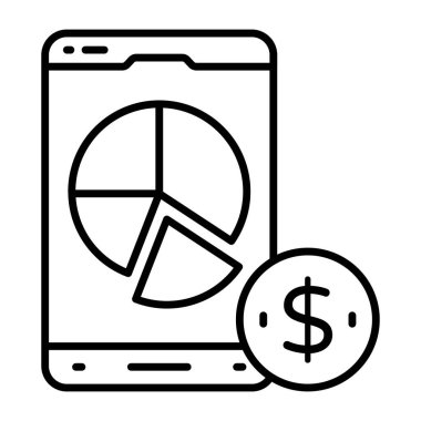 Mobil veri analizlerinin bir çizgi tasarım simgesi