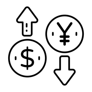 Dollar to yuan, concept of currency exchange