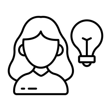 Yenilikçi çalışanın kavramsal çizgi tasarım simgesi