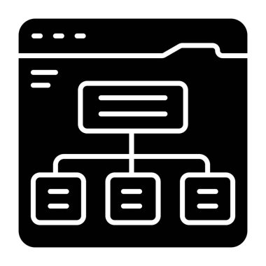 Web hiyerarşisinin kavramsal katı tasarım simgesi