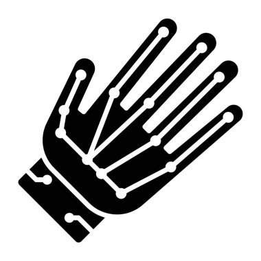 Bir simge tasarımı simgesi vr eldiven, modern teknoloji vektörü