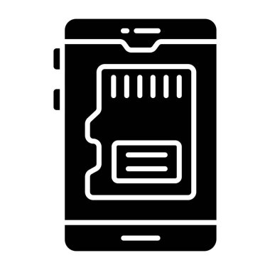 Bir hafıza depolama çokluortam kartı, sd kartın simgesi