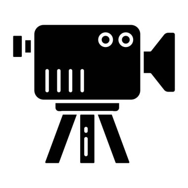 Colored design icon of video camera
