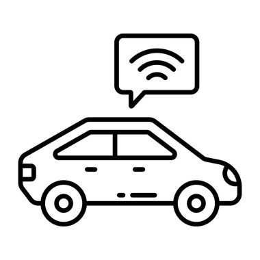 Akıllı arabanın çizgi tasarım simgesi