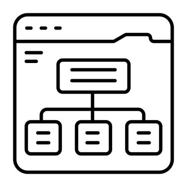 Web hiyerarşisinin kavramsal çizgi tasarım simgesi