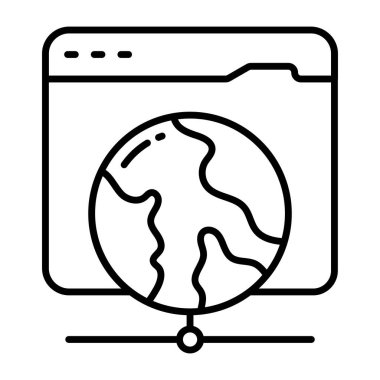 Web tarayıcısının satır tasarım simgesi