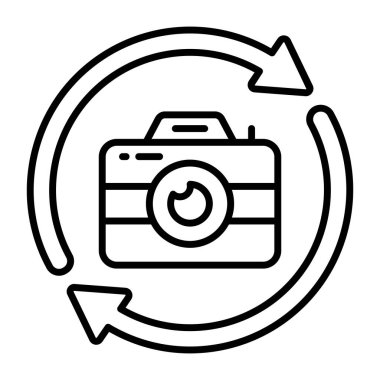 Kamera güncellemesinin vektör tasarımı, fotoğraf ekipmanları