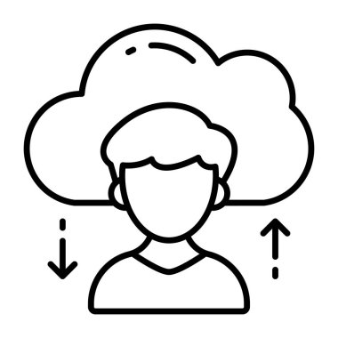 Bulut kullanıcısının modern tasarım simgesi