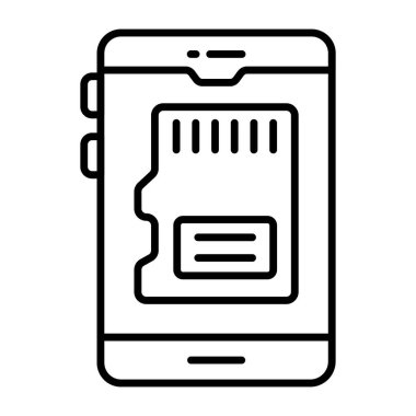 Bir hafıza depolama çokluortam kartı, sd kartın simgesi