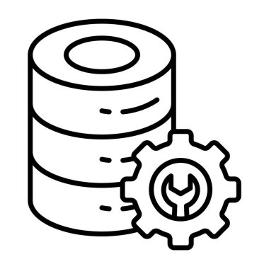 Teçhizatlı Db raf, sunucu ayarı simgesi