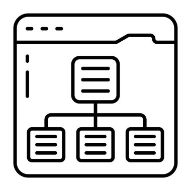 Web hiyerarşisinin kavramsal çizgi tasarım simgesi