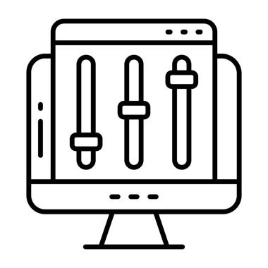 An editable design icon of online equalizer