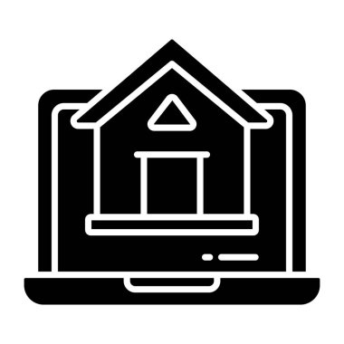 Çevrimiçi özelliğin kavramsal katı tasarım simgesi