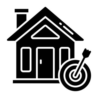 Dart tahtası olan bina, özellik hedefi simgesi