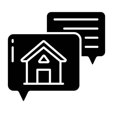 Gayrimenkul sohbetinin sağlam bir tasarım simgesi